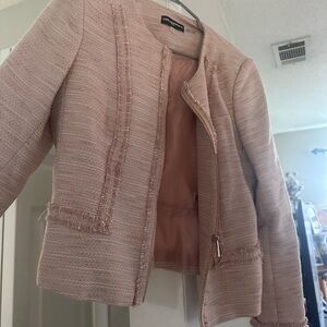 Karl Lagerfeld Blush Tweed Blazer